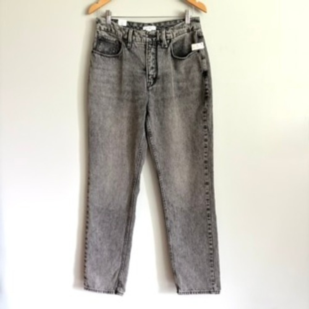 Good American Loose Fit Straight Leg Icon Jeans Size 10/30 Black 90s Style NWT